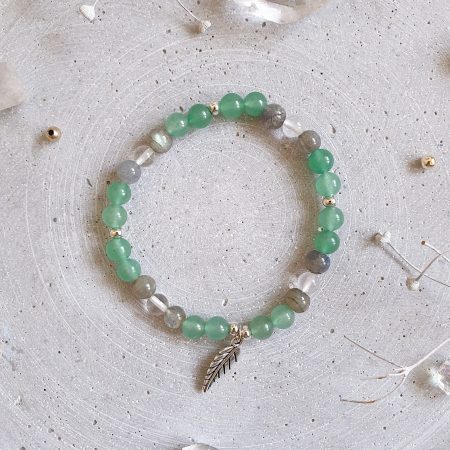 Armband Wegweiser Aventurin Labradorit Bergkristall